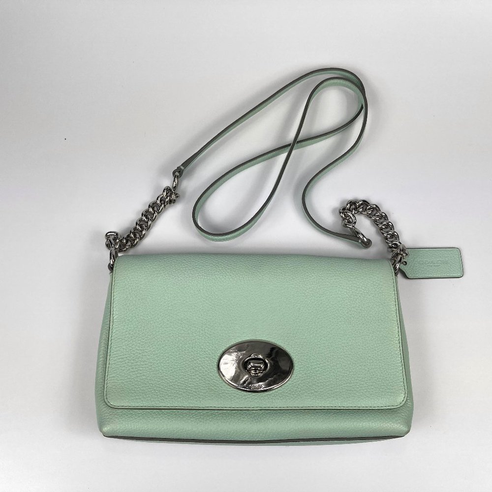 COACH® Crossbody Pebble Grain, Purse, Seaglass (Pantone® 566C)